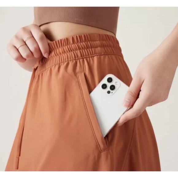 Athleta Arrival MIDI Skirt Size 20 Sunbaked Clay Red NWT Fall Travel Comfort $89 - Picture 4 of 6